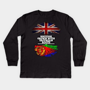 British Grown With Eritrean Roots - Gift for Eritrean With Roots From Eritrea Kids Long Sleeve T-Shirt